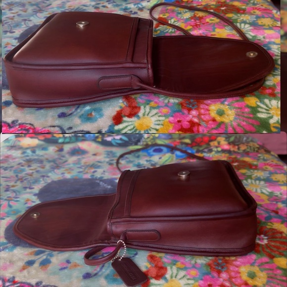 VINTAGE COACH LINDSAY MAHOGANY BROWN CROSSBODY BAG 9888 - Picture 4 of 16